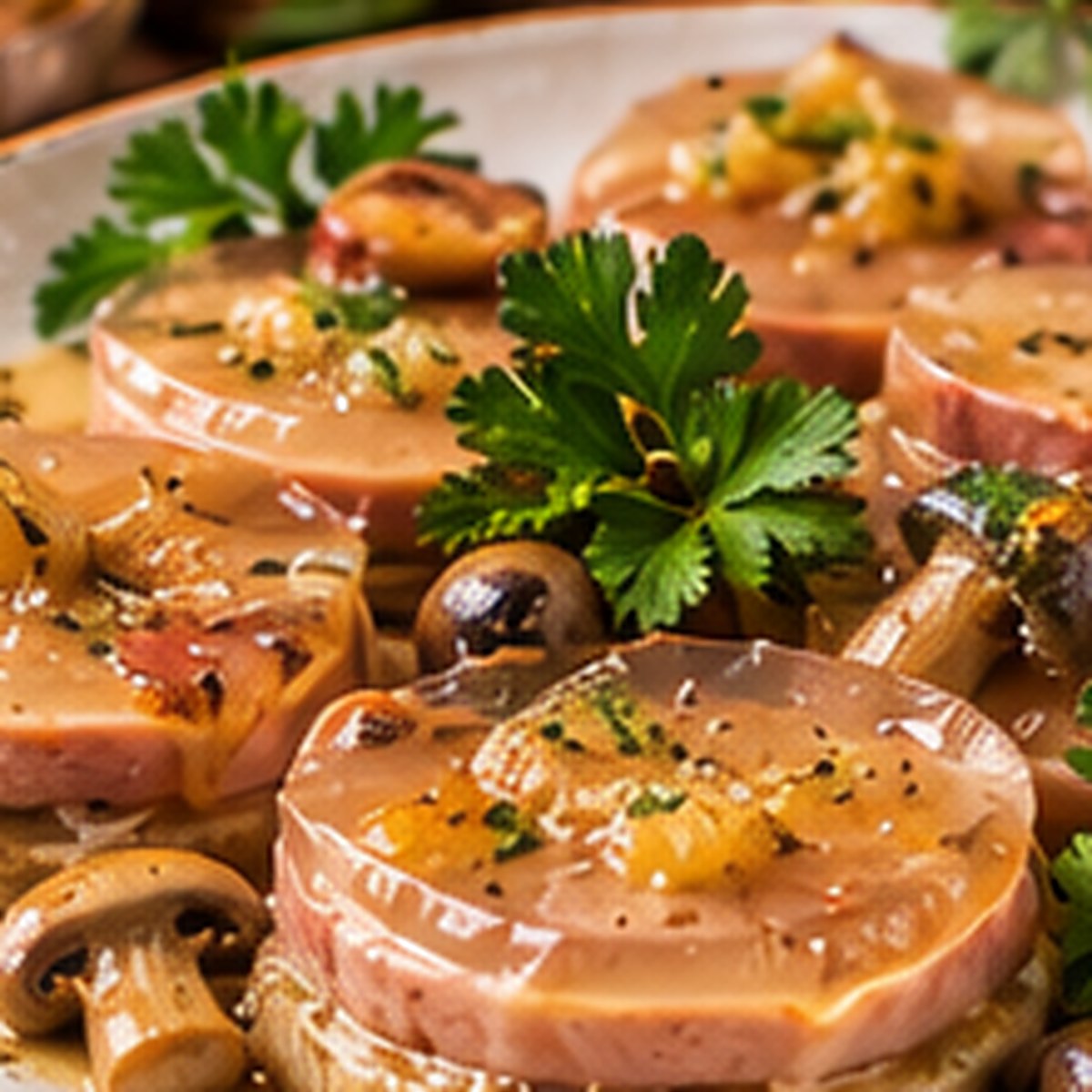 Medaglioni di lingua e prosciutto