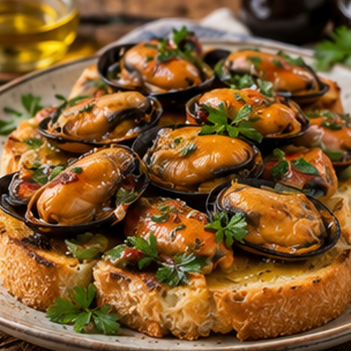 Crostini con le cozze
