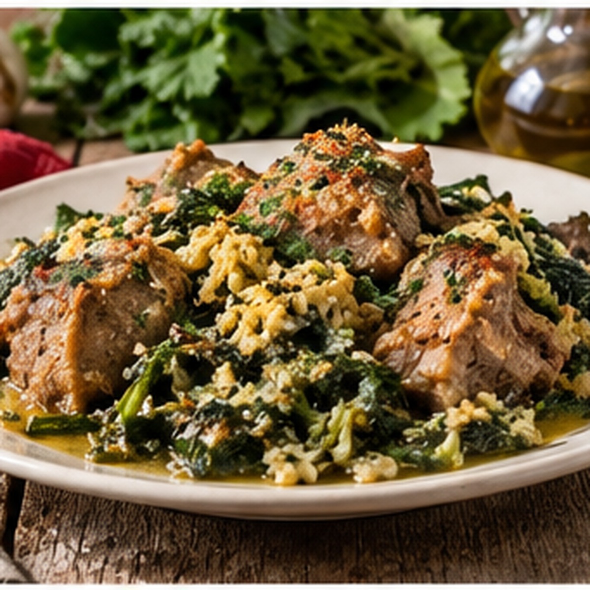 Agnello e cicoria