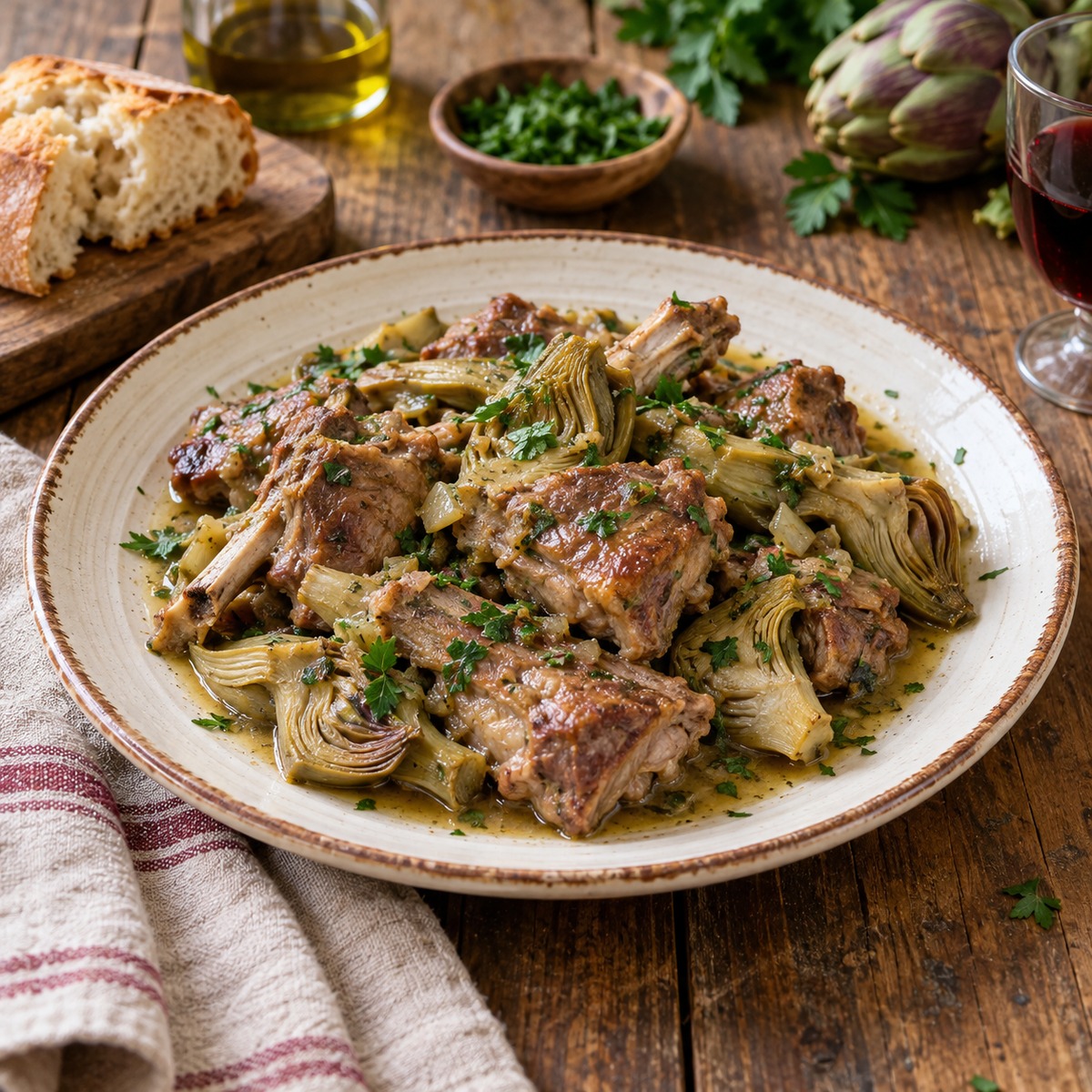 Agnello con i carciofi