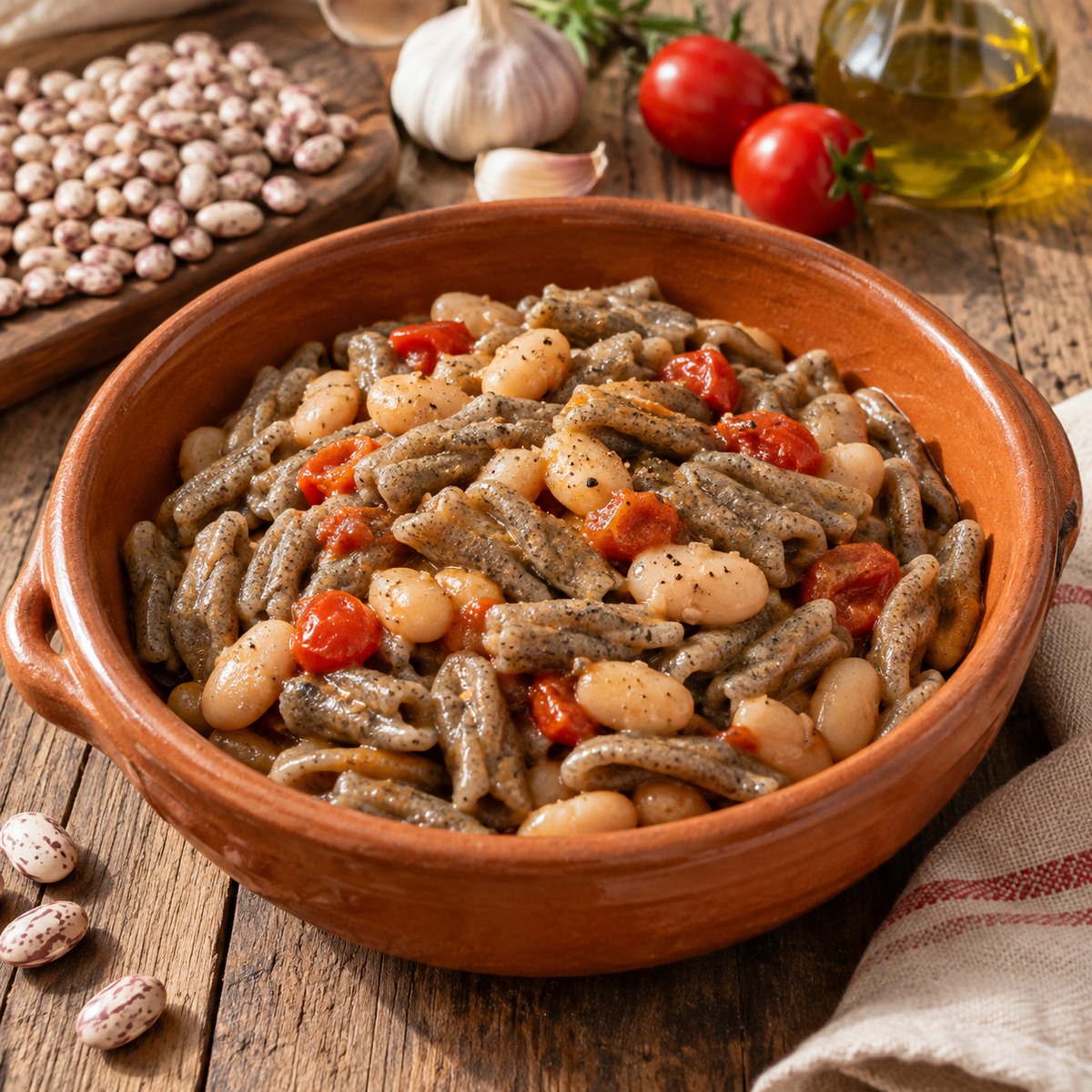Cavatelli di grano arso e fagioli