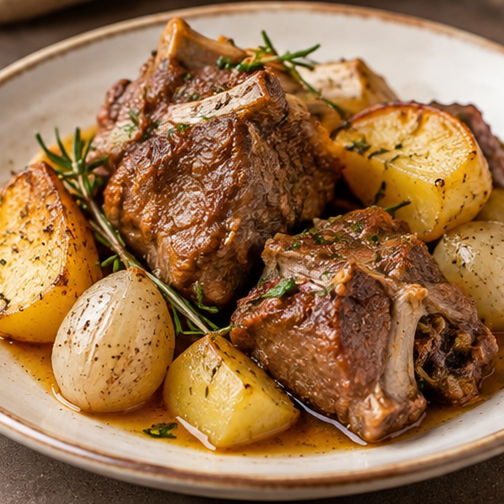 Agnello alla lucana con patate