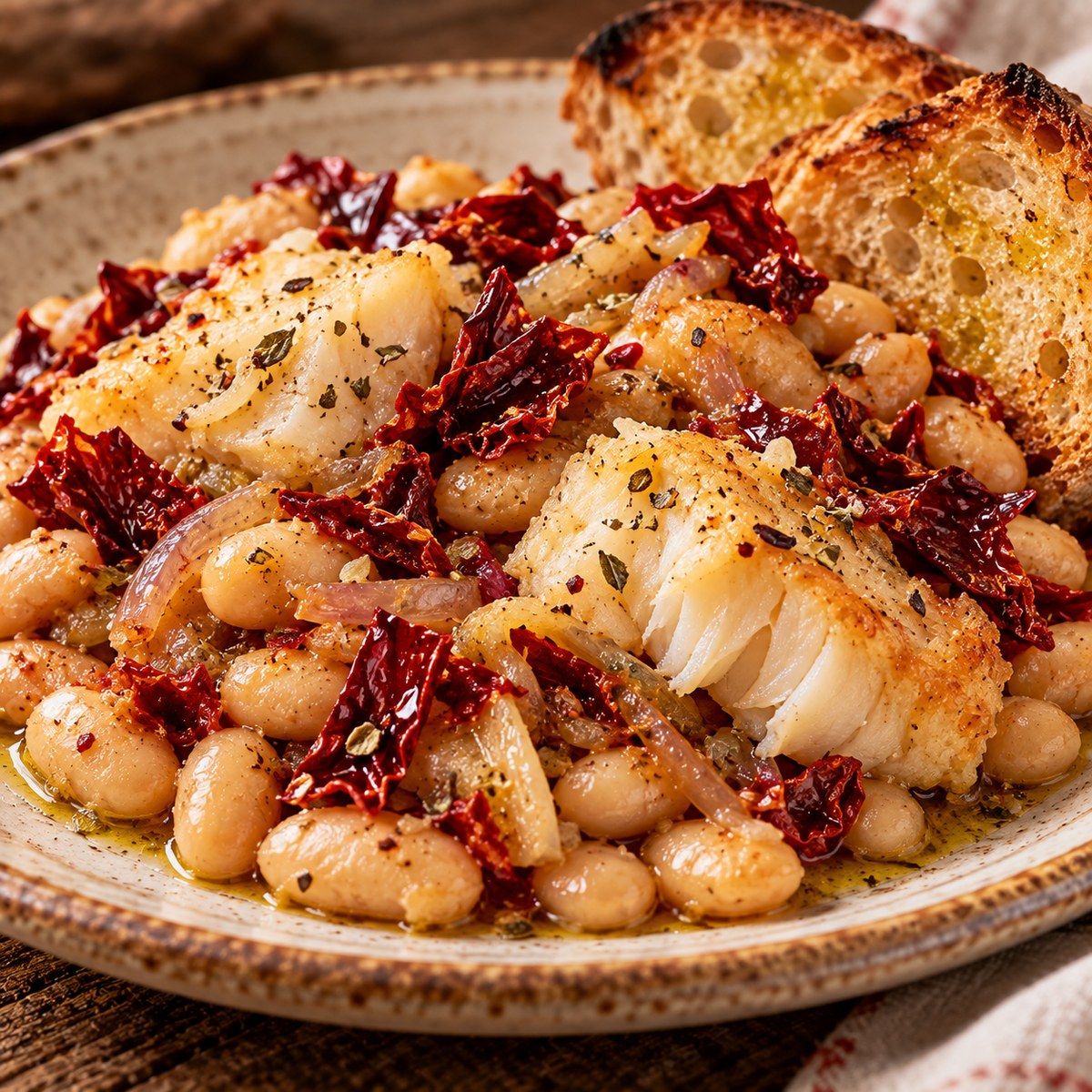 Baccalà con fagioli poverelli di Rotonda