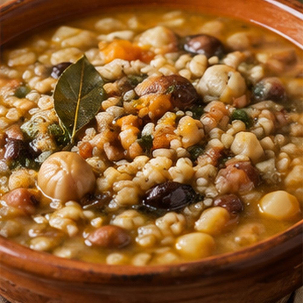 Minestra di grano e legumi alla lucana