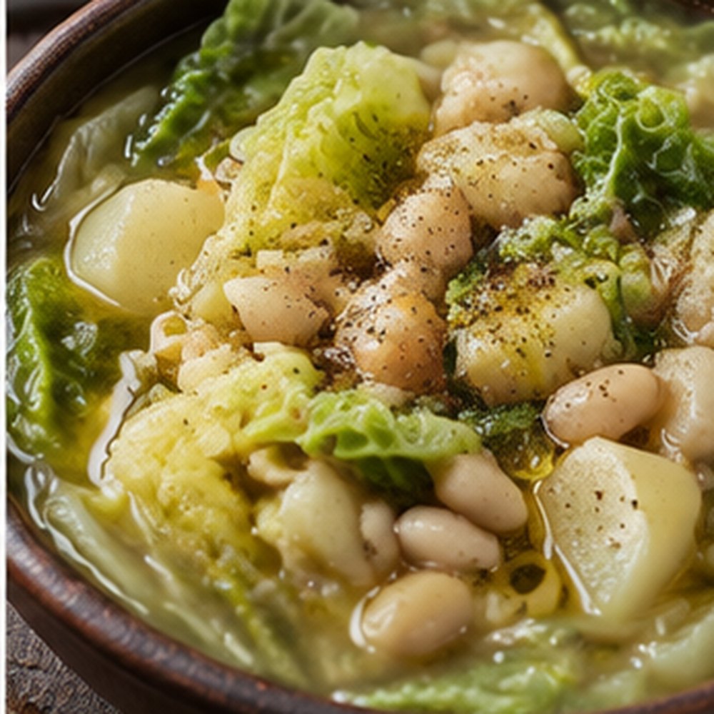 Minestra di verza e fagioli alla lucana