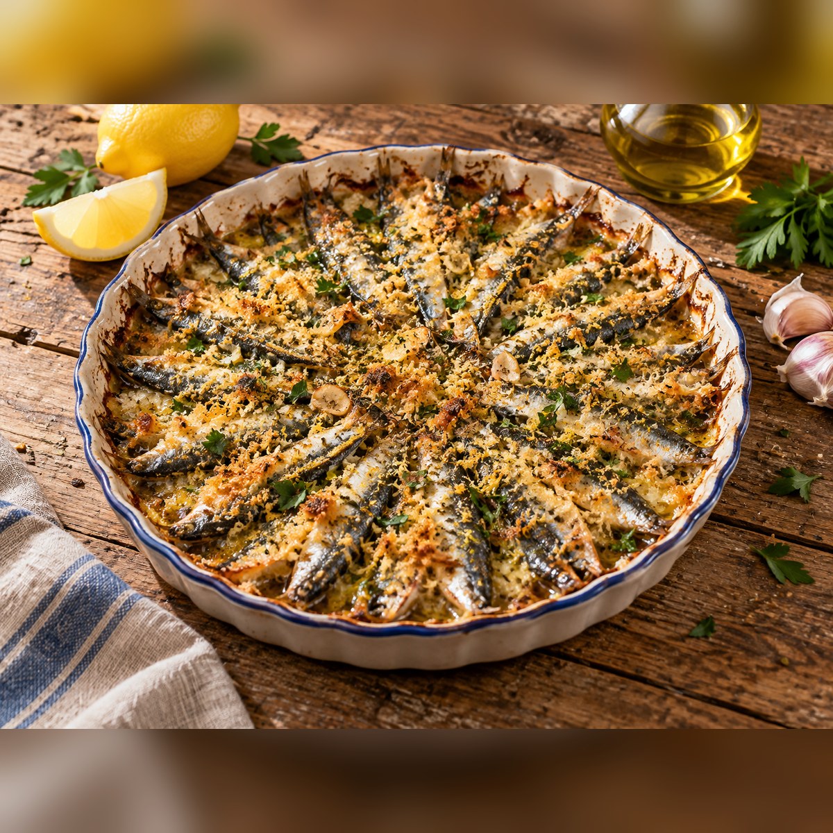 Tortiera di acciughe al forno