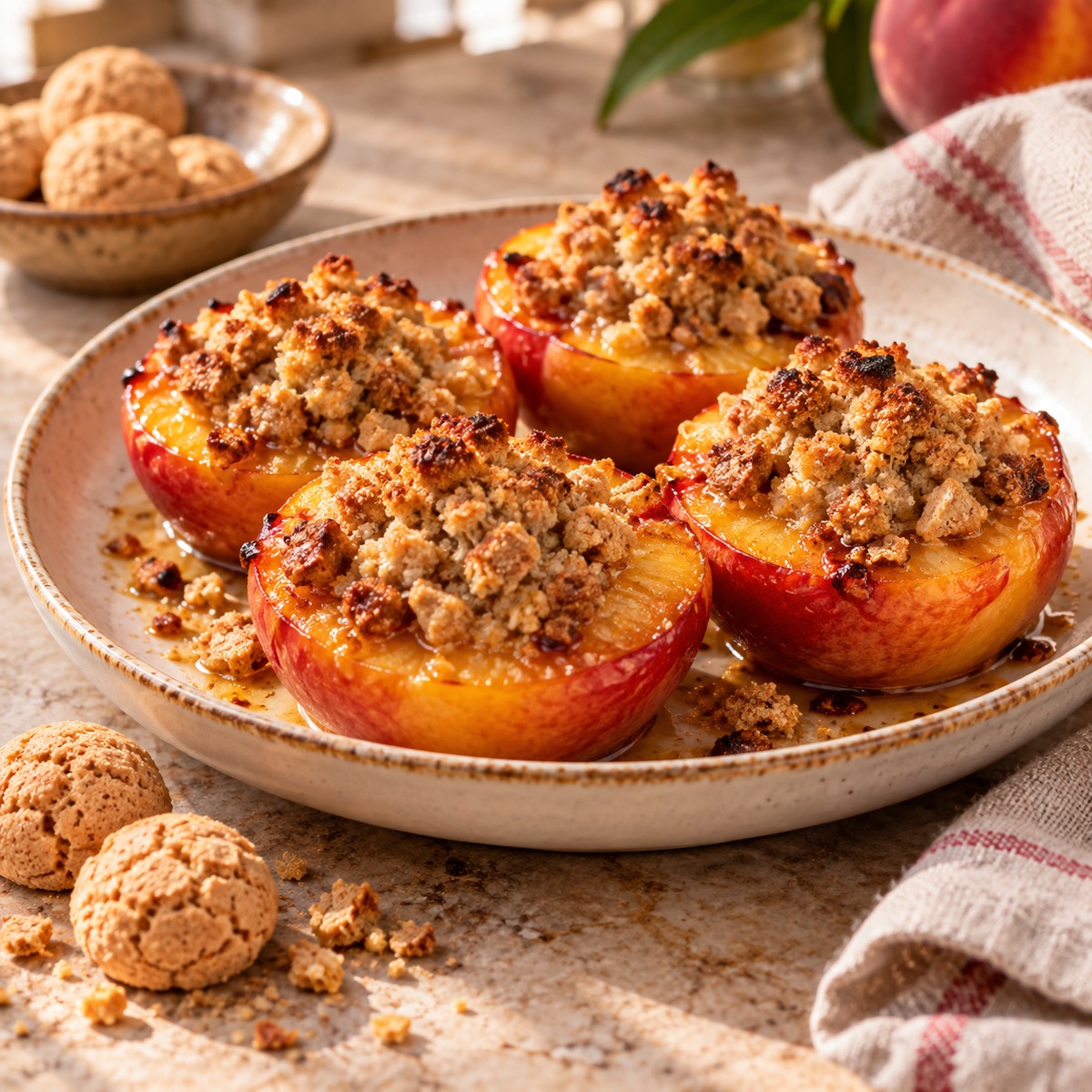 Pesche agli amaretti