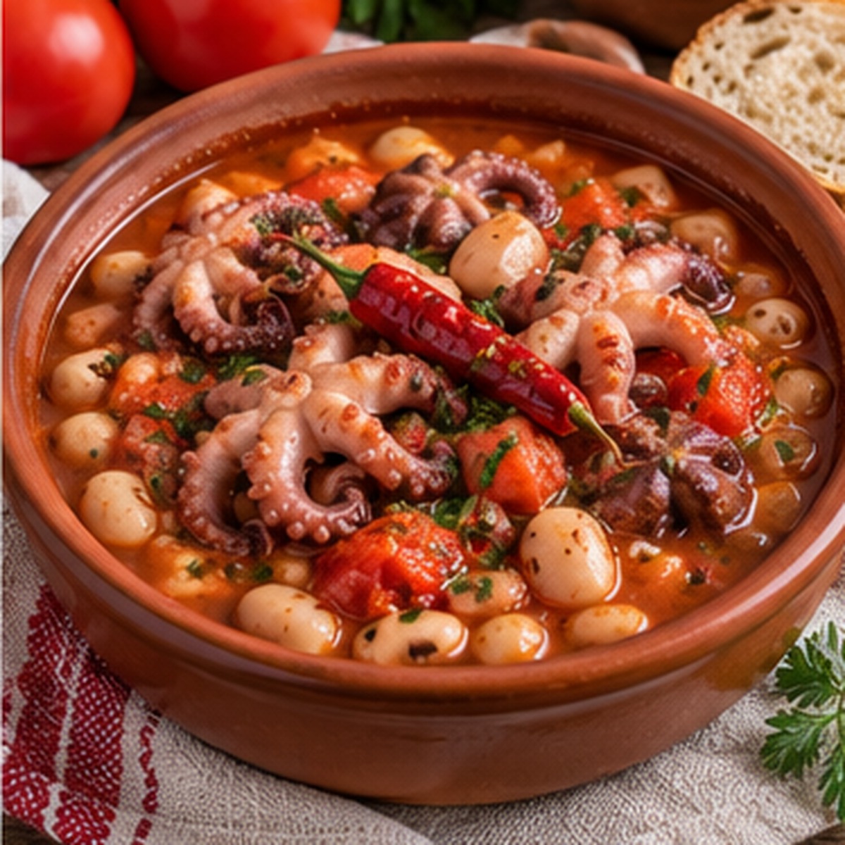 Zuppa di moscardini con fagioli Zuppa di moscardini con fagioli