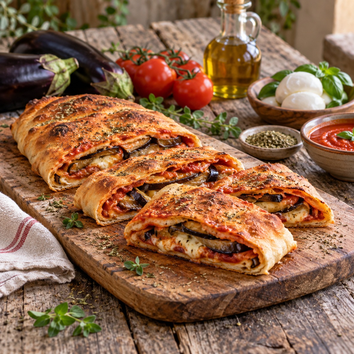 Scaccia ragusana alle melanzane