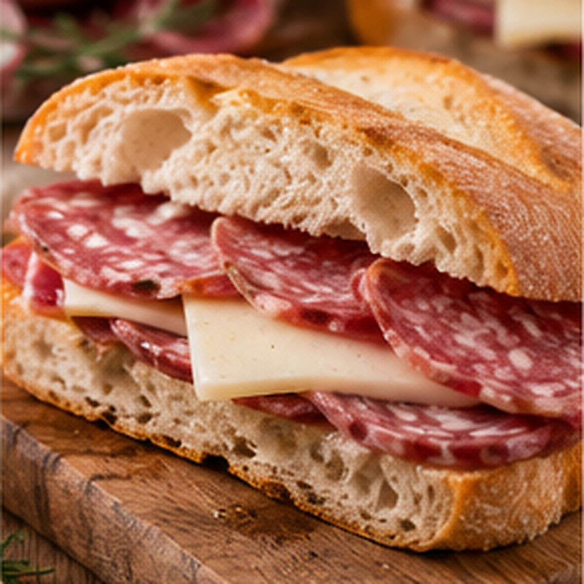 Panino con finocchiona e pecorino