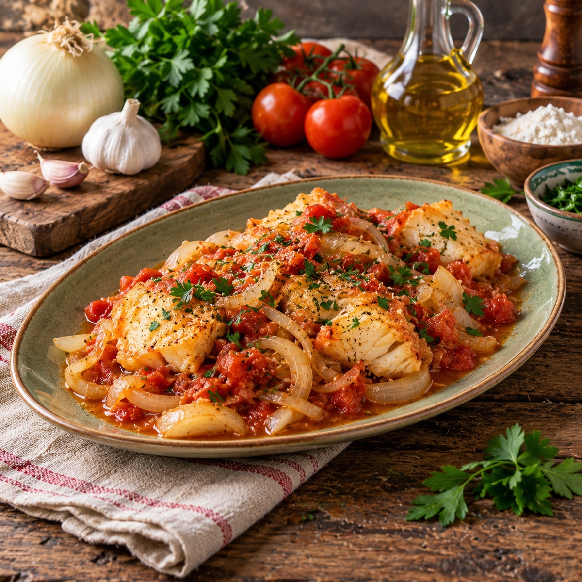 Baccalà con cipolle
