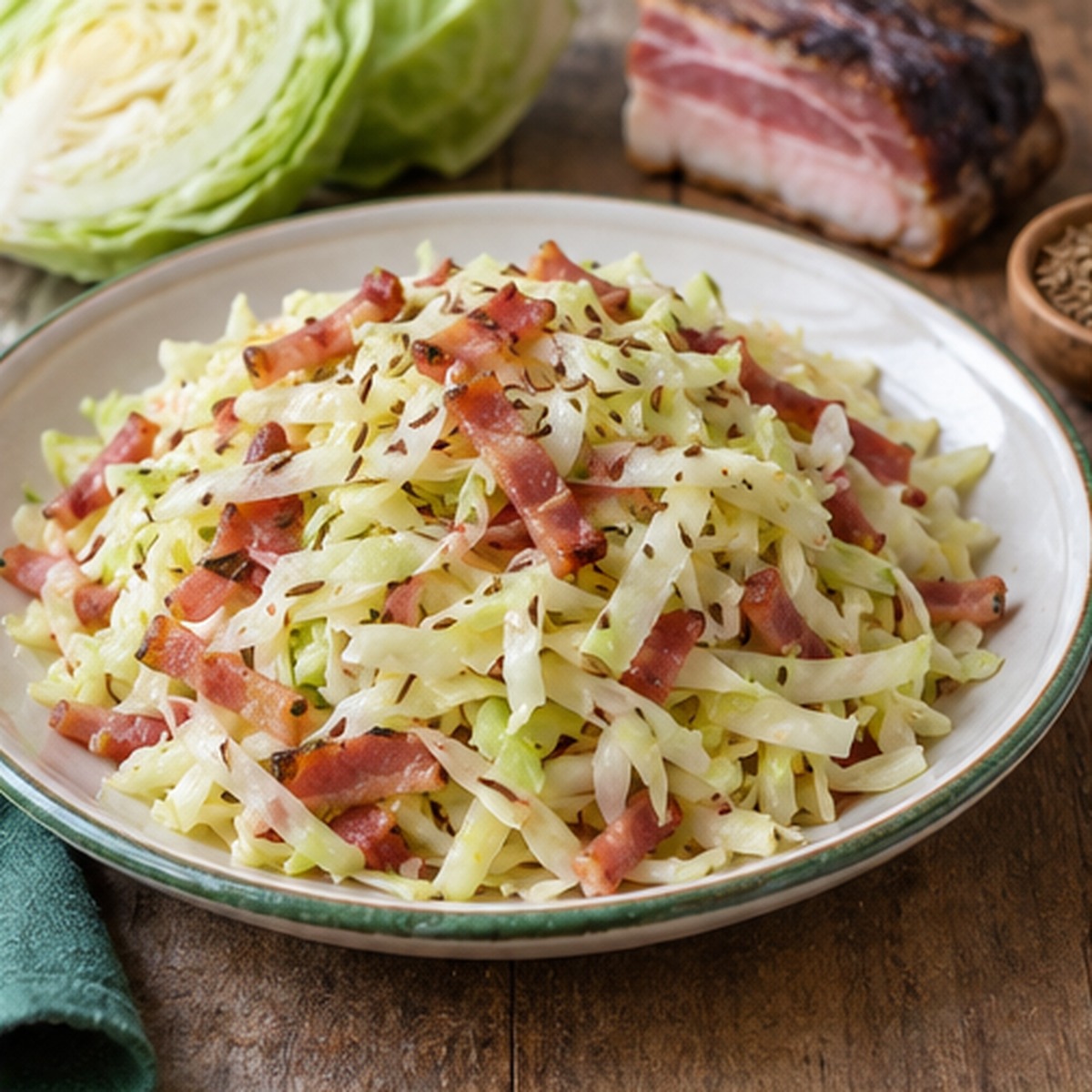 Insalata di cavolo cappuccio e speck Insalata di cavolo cappuccio e speck
