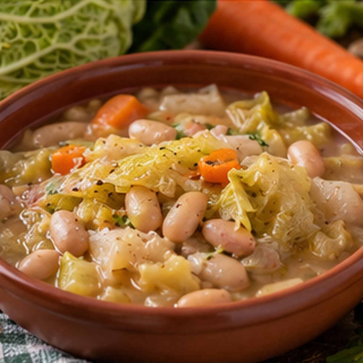 Minestra di fagioli e verza Minestra di fagioli e verza