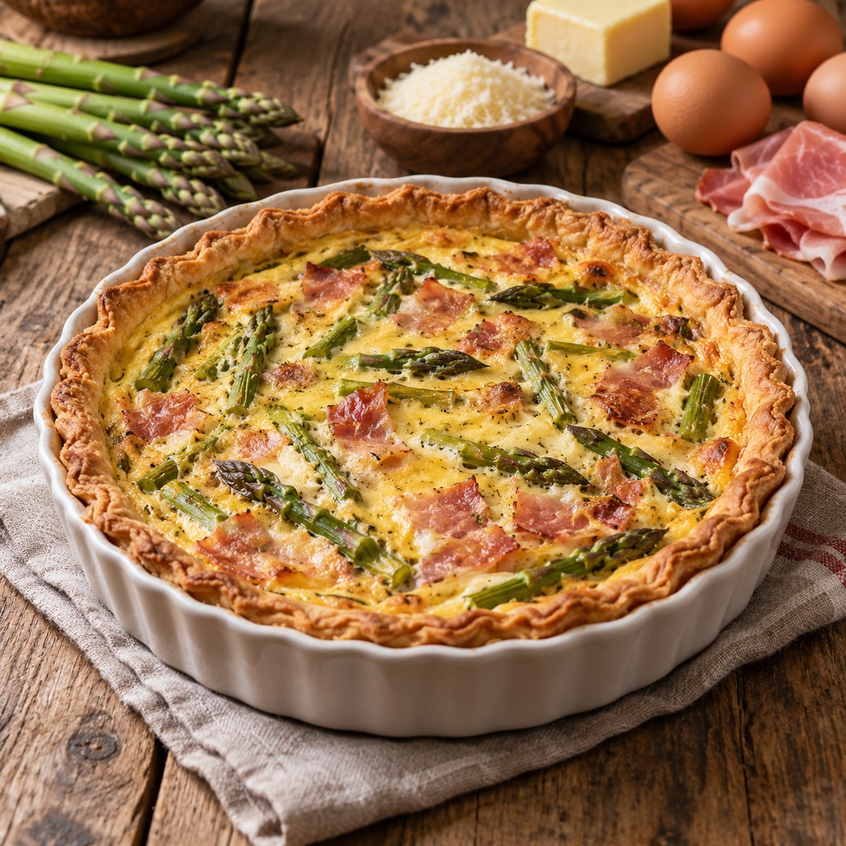 Tortino di asparagi al prosciutto di Praga Tortino di asparagi al prosciutto di Praga