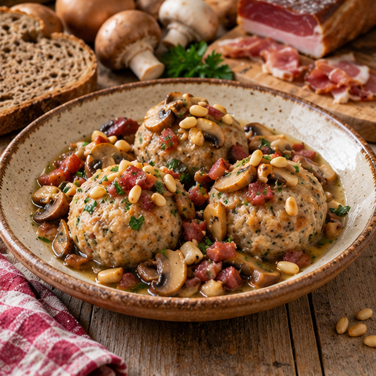 Canederli speck e funghi Canederli speck e funghi