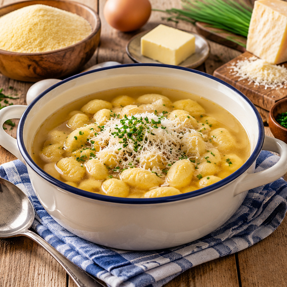 Gnocchetti di semolino in brodo Gnocchetti di semolino in brodo