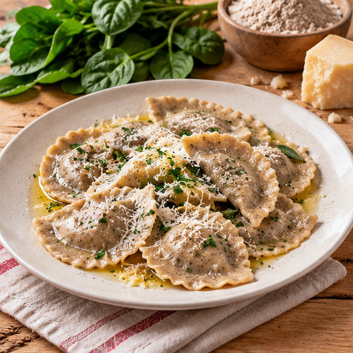 Mezzelune di spinaci alla tirolese Mezzelune di spinaci alla tirolese