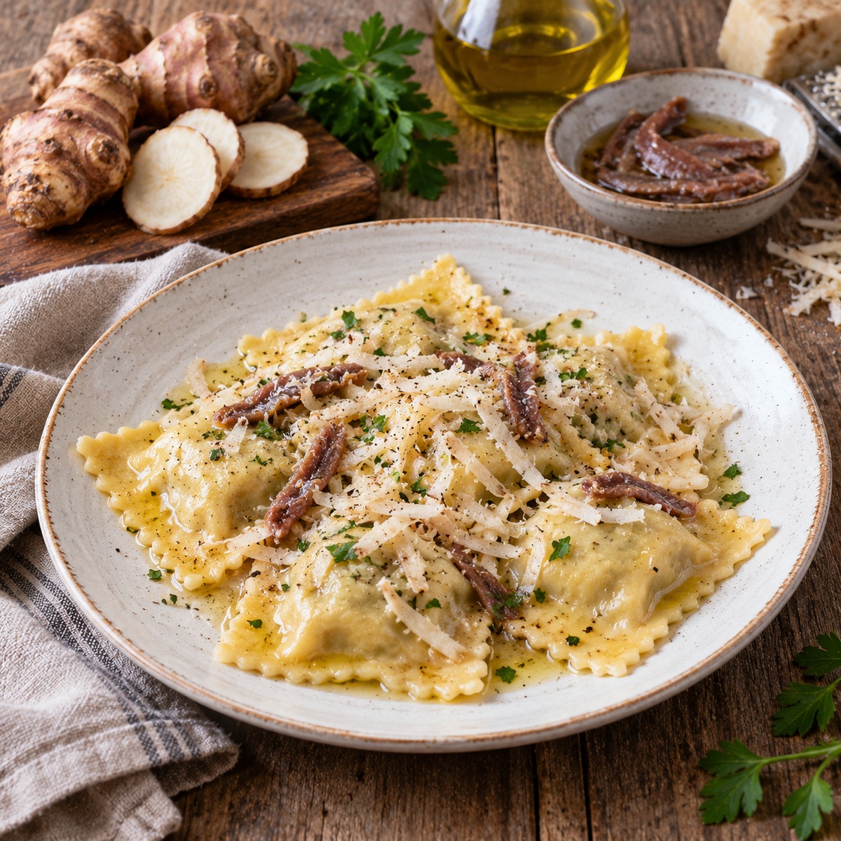 Tortelli di topinambur Tortelli di topinambur