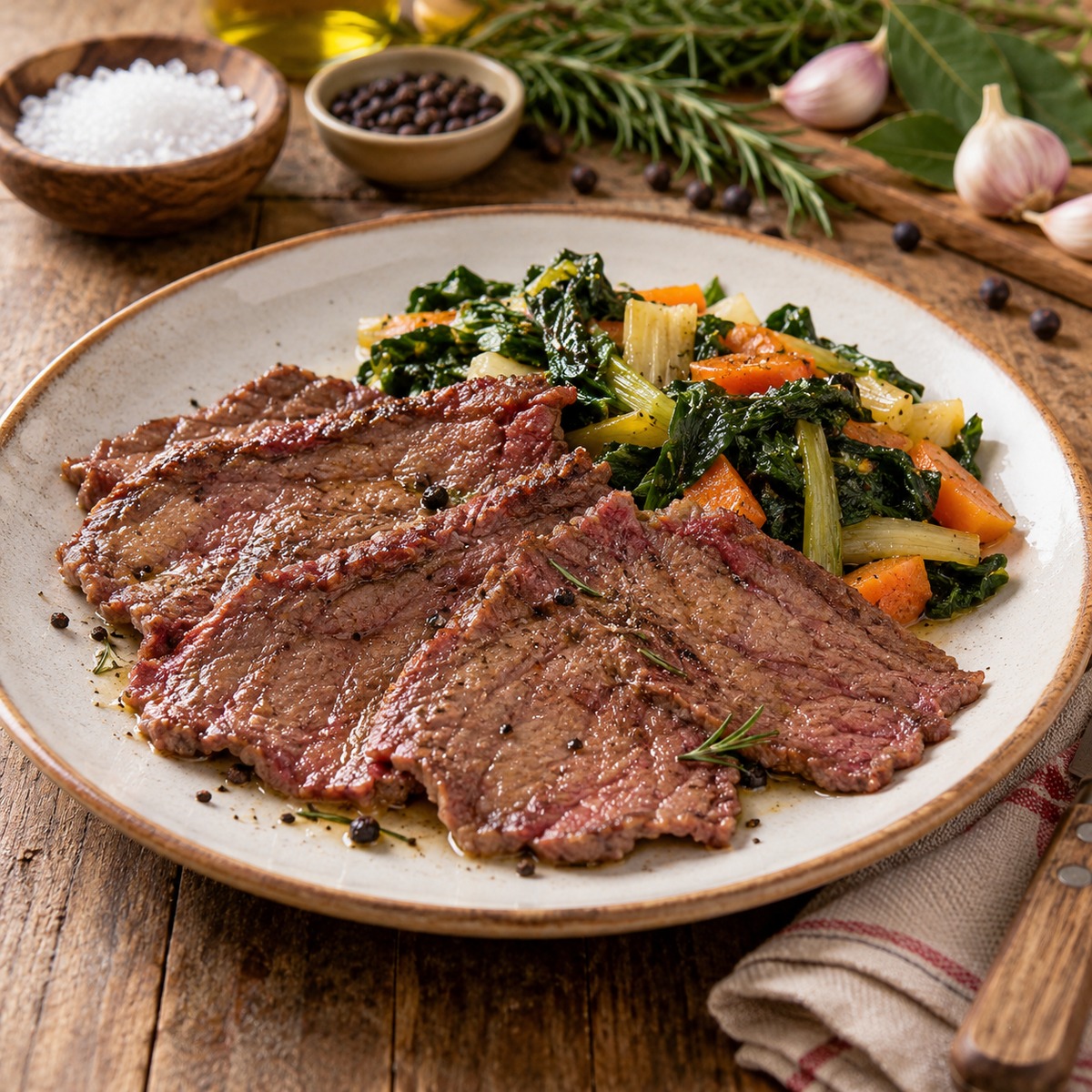 Carne salada in padella