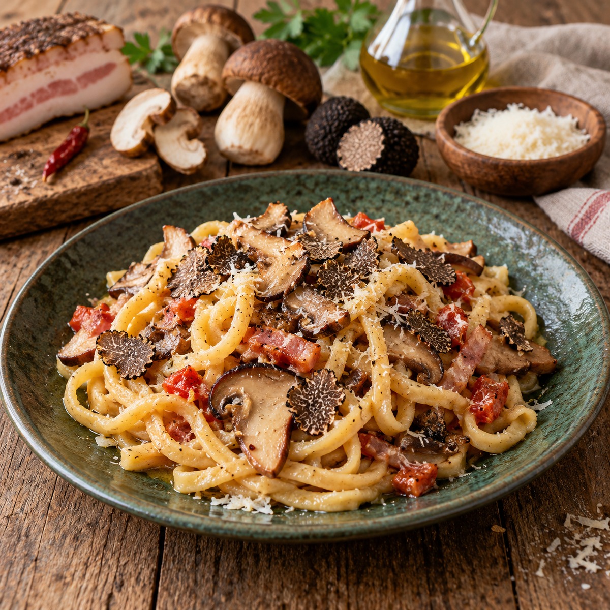 Strangozzi con funghi e tartufi