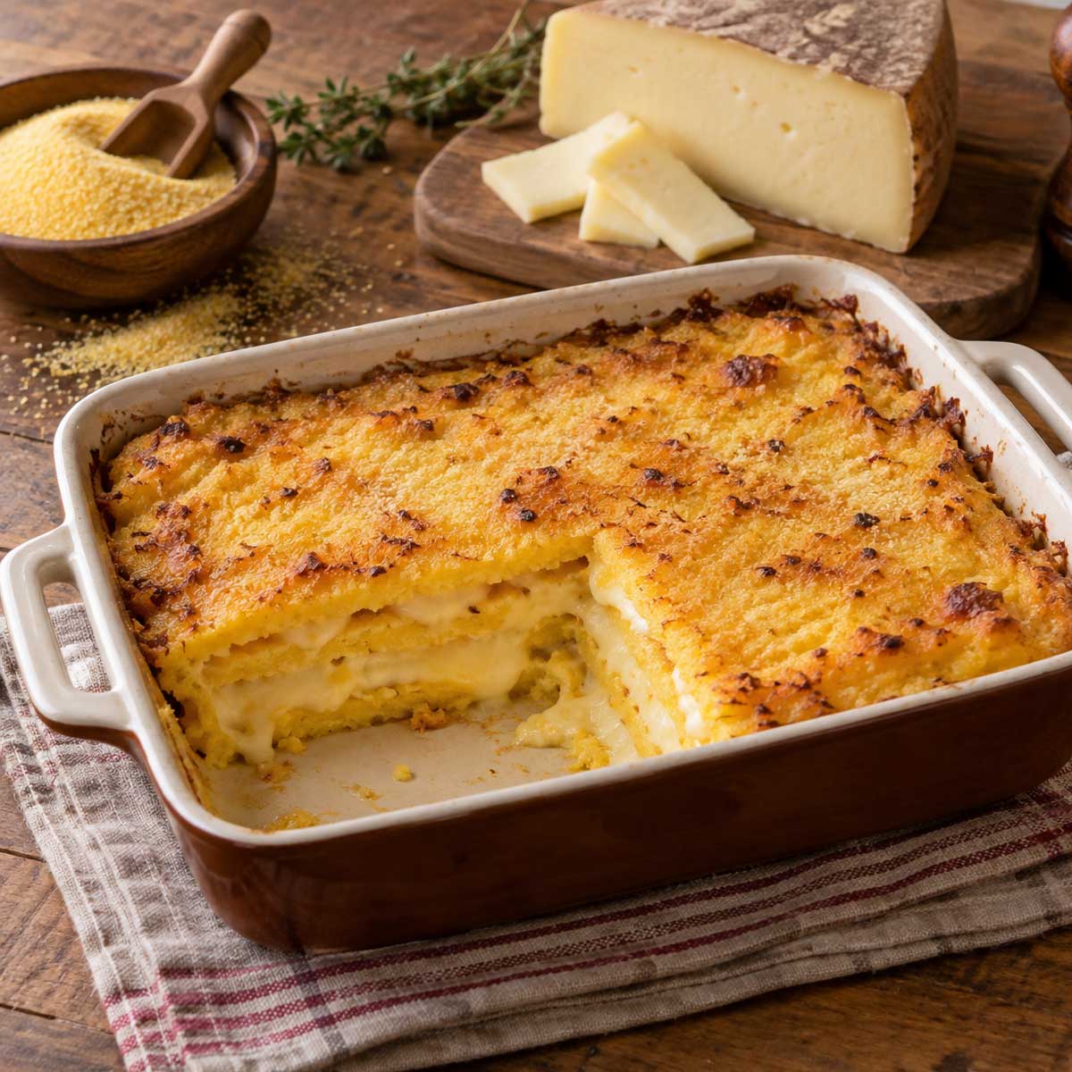 Pasticcio di polenta e fontina