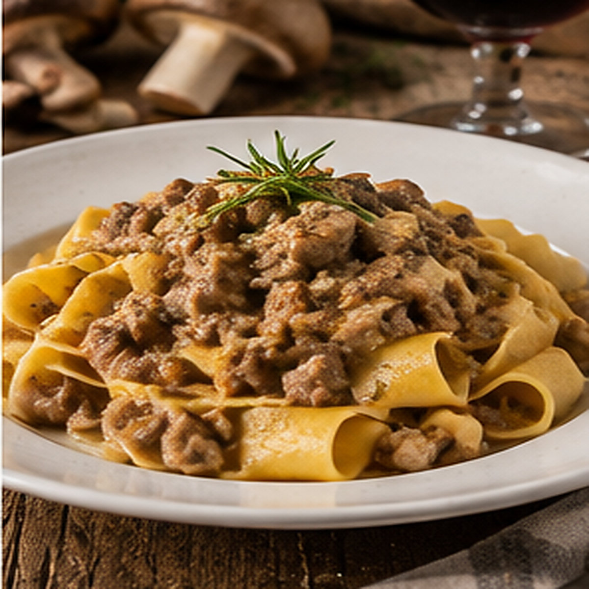 Pappardelle con ragù di cinghiale in bianco