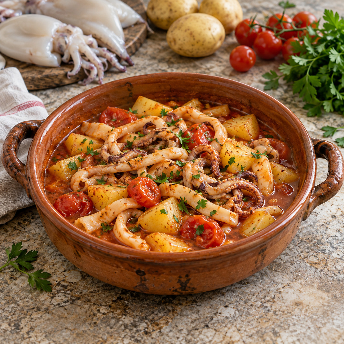 Seppie in umido con patate