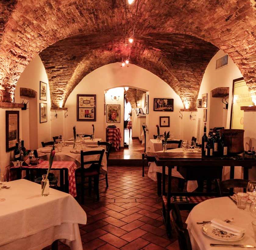 Illustrazione editoriale ispirata all'ambiente tipico di Taverna 58