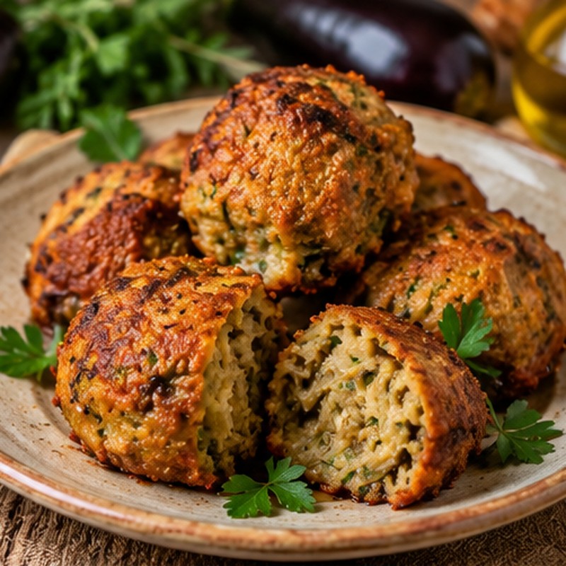 Immagine illustrativa associata a Polpette di melanzane