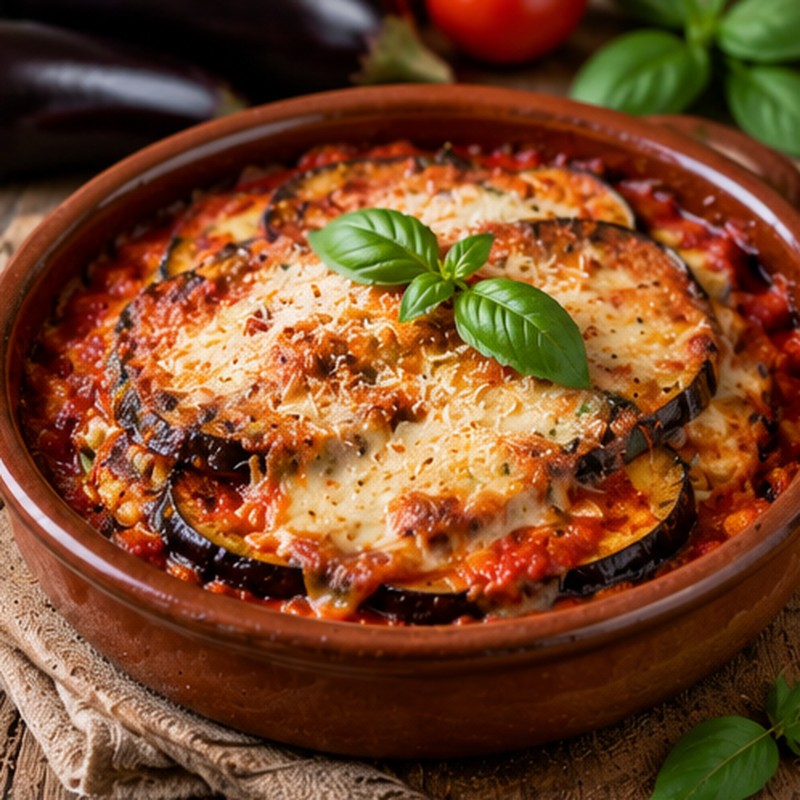 Immagine illustrativa associata a Parmigiana di melanzane