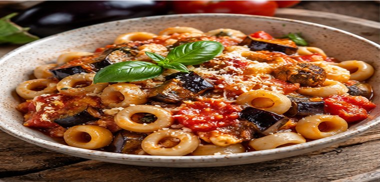Illustrazione editoriale: Pasta e patate con provola
