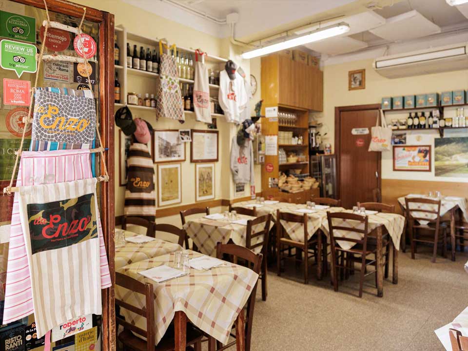 Immagine editoriale illustrativa: non fotografia del ristorante Da Enzo al 29