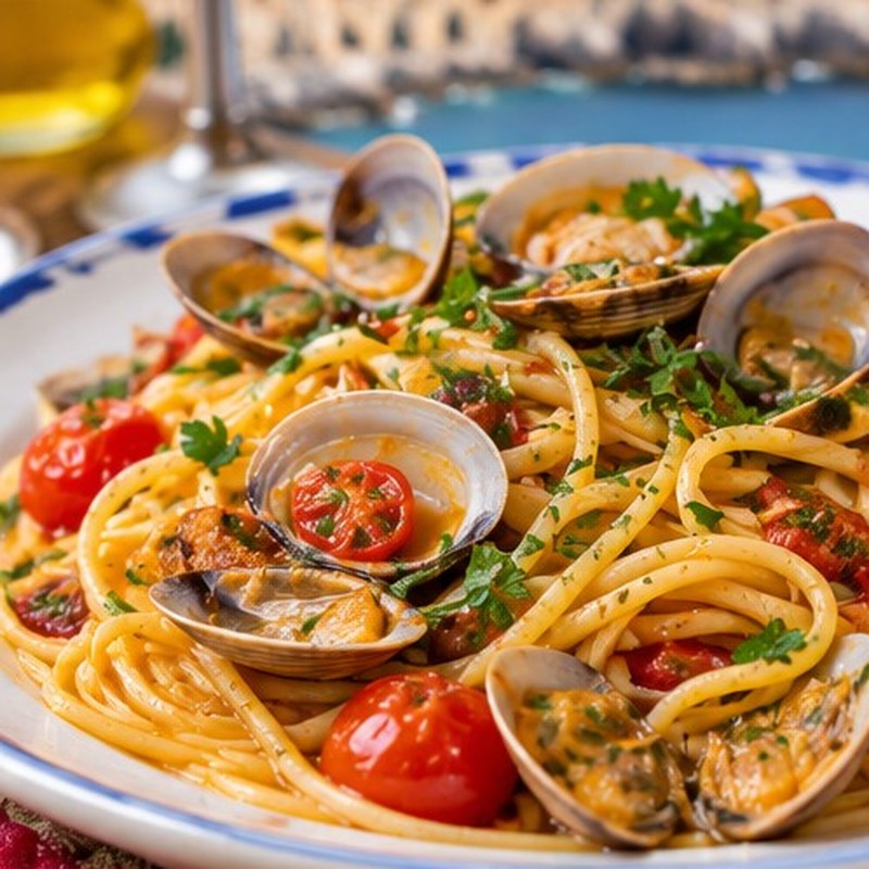 Immagine illustrativa della preparazione: Spaghetti ai frutti di mare
